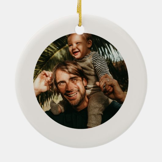 Décoration En Céramique Boho Moderne Avec Nom Photo Noël (Dos)