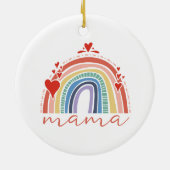 Décoration En Céramique Boho Rainbow Love Hearts Mama (Dos)