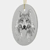 Décoration En Céramique Boho Wolf personnalisable (Gauche)
