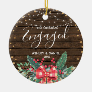 Décoration En Céramique Bois Rustique Premier Noël Engagé Ornament Cadeau