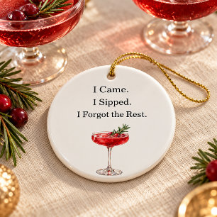 Décoration En Céramique Boisson de cocktail rouge de Noël amusant