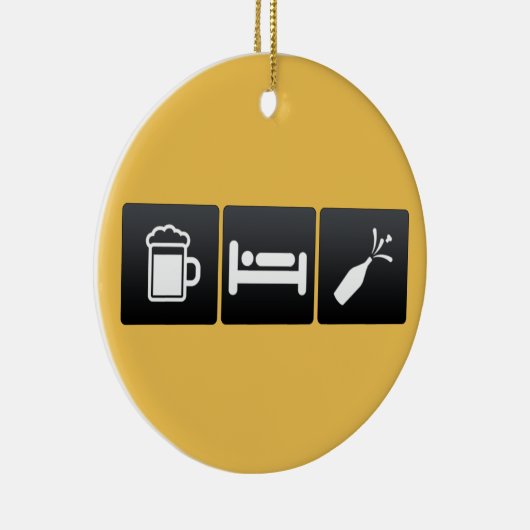 Décoration En Céramique Boisson, sommeil et champagne (Droite)