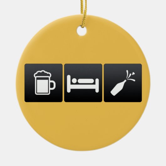 Décoration En Céramique Boisson, sommeil et champagne (Devant)