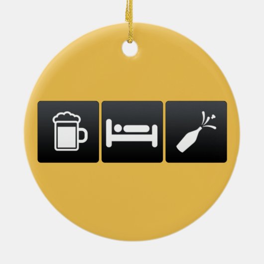 Décoration En Céramique Boisson, sommeil et champagne (Dos)