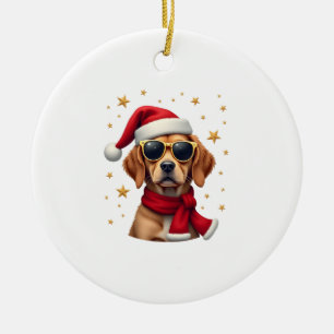 Décoration En Céramique Boîte Drôle de chien Boxer Lumières de Noël Costum