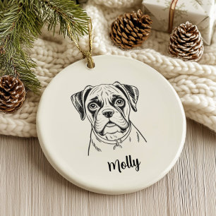 Décoration En Céramique Boîte personnalisée de chien Boxer pour Noël