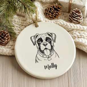 Décoration En Céramique Boîte personnalisée de chien Boxer pour Noël