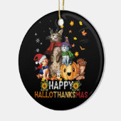 Décoration En Céramique Bon thanksgiving Chat Hallothanksmas Hallothanksma (Gauche)