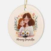 Décoration En Céramique Bond adorable maman et fille - Cadre floral (2) (Gauche)