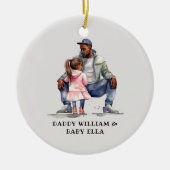 Décoration En Céramique Bond père noir et fille (Devant)