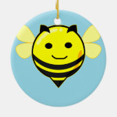 Décoration En Céramique Bonne abeille sur bleu (Dos)