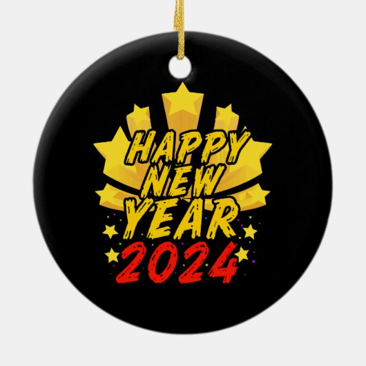 Décoration En Céramique Bonne année 2024 (Dos)