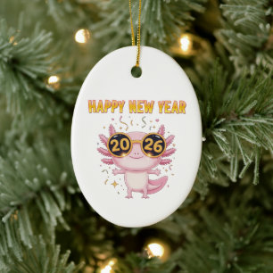 Décoration En Céramique Bonne année 2026 Axolotl Fête adorable