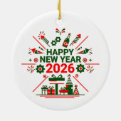 Décoration En Céramique Bonne année 2026 Célébration (Dos)