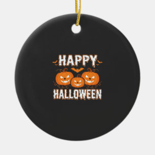 Décoration En Céramique Bonne citrouille de chauve-souris de Halloween vec
