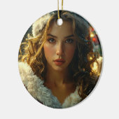 Décoration En Céramique BONNES FÊTES avec Mme Père Noël (Gauche)