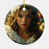 Décoration En Céramique BONNES FÊTES avec Mme Père Noël (Dos)