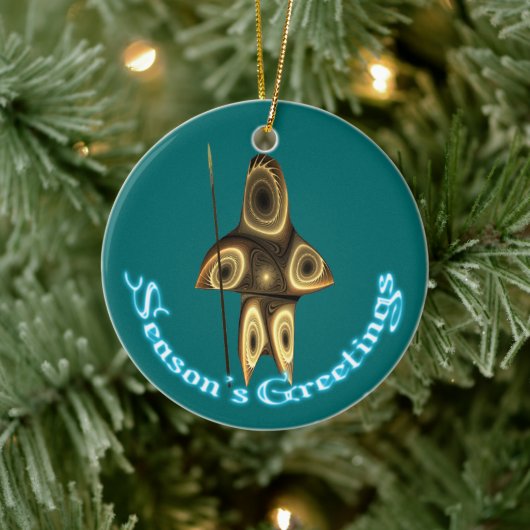Décoration En Céramique Bonnes Fêtes - Chasseur inuit fragile (Arbre)