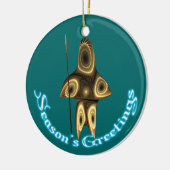 Décoration En Céramique Bonnes Fêtes - Chasseur inuit fragile (Gauche)