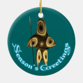 Décoration En Céramique Bonnes Fêtes - Chasseur inuit fragile (Dos)