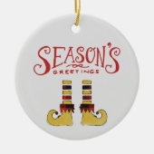 Décoration En Céramique Bonnes Fêtes Elf Chaussures (Devant)