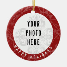 Bonnes fêtes flocon de neige de rouge de 2 photos