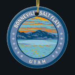 Décoration En Céramique Bonneville Salt Flats Utah Travel Art Vintage<br><div class="desc">Bonneville Salt Flats dessin vectoriel. Il s'agit d'une poêle à sel densément emballée dans le comté de Tooele,  dans le nord-ouest de l'Utah.</div>