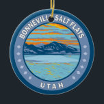 Décoration En Céramique Bonneville Salt Flats Utah Travel Art Vintage<br><div class="desc">Bonneville Salt Flats dessin vectoriel. Il s'agit d'une poêle à sel densément emballée dans le comté de Tooele,  dans le nord-ouest de l'Utah.</div>