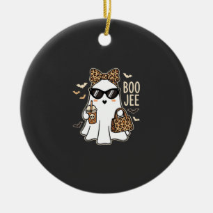 Décoration En Céramique Boo Jee Cute Ghost Halloween Leopard Design_1