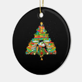 Décoration En Céramique Book Lover Christmas Tree Bookworm Librarian (Gauche)