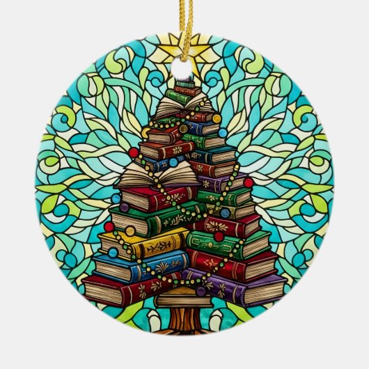 Décoration En Céramique Book Lovers Bookish Christmas Tree Ornament (Devant)