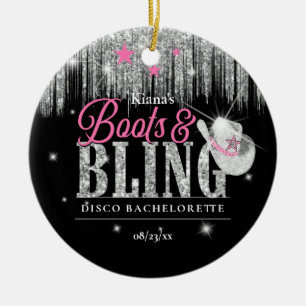 Décoration En Céramique Boots 'n Bling Disco Bachelorette ID925