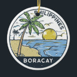 Décoration En Céramique Boracay Philippines Vintage<br><div class="desc">Conception de l'art vectoriel Boracay. Boracay est une petite île du centre des Philippines. Elle est connue pour ses stations balnéaires et ses plages.</div>