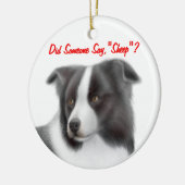 Décoration En Céramique Border collie personnalisable vivant en troupe (Gauche)