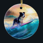 Décoration En Céramique Bordure Collie Beach Plage Plage Plage de surf Pei<br><div class="desc">Plongez dans le monde ludique de l'aventure canine avec cette peinture captivante. Un chien en ébullition se rend aux vagues, chevauchant habilement le surf sur une plage baisée par le soleil. L'oeuvre d'art vibrante capte magnifiquement l'essence de l'excitation au bord de la plage tandis que le chien court sans crainte...</div>