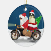 Décoration En Céramique Bordure Collie Chien Noël Père Noël (Gauche)