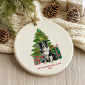 Décoration En Céramique Bordure Collie Chien Noël personnalisé