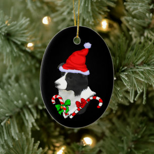 Décoration En Céramique Bordure Collie Noël