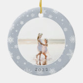 Décoration En Céramique Bordure de snowflacon | Photo (Dos)