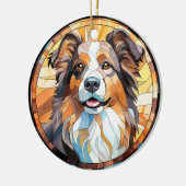 Décoration En Céramique Bordure en verre doux Collie Chien (Gauche)