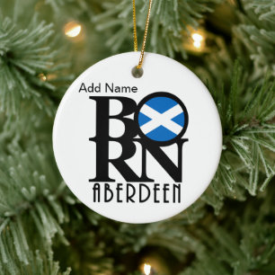 Décoration En Céramique BORN Aberdeen Écosse Personnalisable