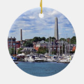 Décoration En Céramique Boston MA - Marina avec Bunker Hill Monument (Dos)