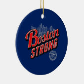 Décoration En Céramique Boston Strong sur un décor bleu (Droite)