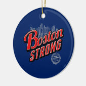 Décoration En Céramique Boston Strong sur un décor bleu (Gauche)