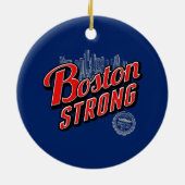 Décoration En Céramique Boston Strong sur un décor bleu (Dos)