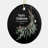 Décoration En Céramique Botanique d'aquarelle moderne noire (Gauche)