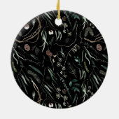 Décoration En Céramique Botanique d'aquarelle moderne noire (Dos)