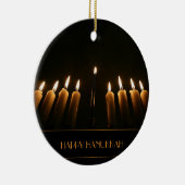 Décoration En Céramique Bougies brûlantes heureuses de Hanoukka Menorah (Droite)
