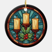 Décoration En Céramique Bougies de Noël en verre tendu (Dos)