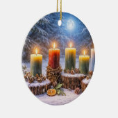 Décoration En Céramique Bougies de solstice de Yule Lune (Droite)